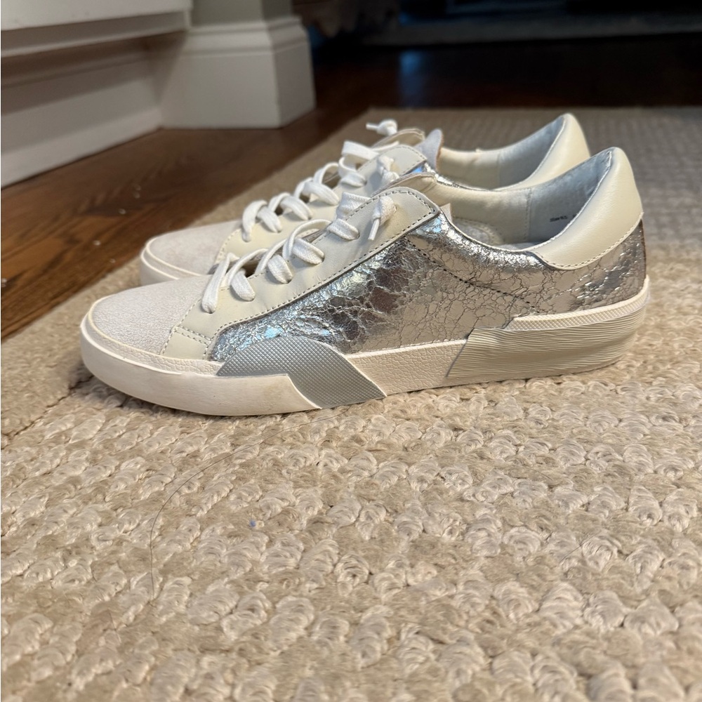 DV by Dolce Vita Silver and White Sneakers